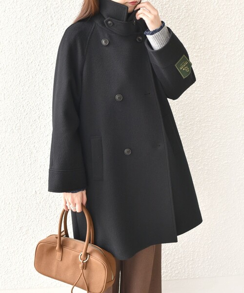 SHIPS Colors:SUPER100 ラグランスリーブ ダブルボタン コート