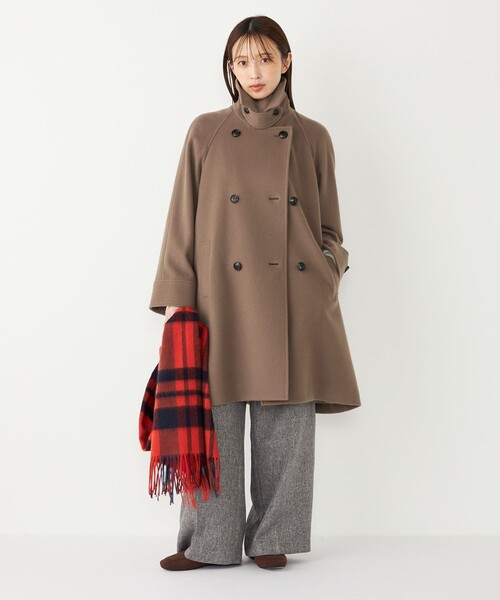 SHIPS Colors:SUPER100 ラグランスリーブ ダブルボタン コート