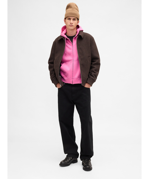 セール】ヘビーウェイト オーバーサイズ クロップド ジップアップ