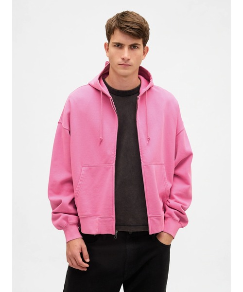 セール】ヘビーウェイト オーバーサイズ クロップド ジップアップ