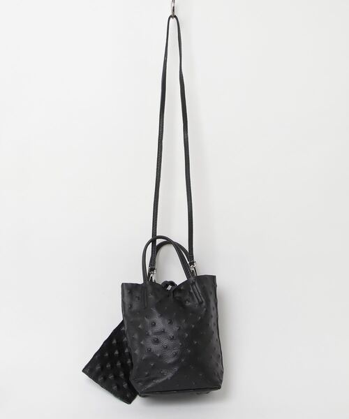 ROSE BUD(ローズバッド)の「(MILLELA FIRENZE)EMBOSSED MINI TOTE(トートバッグ・レディース・ブラック/シルバー・ONE SIZE)」の3枚目の写真