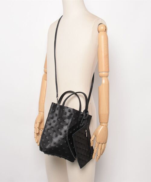 ROSE BUD(ローズバッド)の「(MILLELA FIRENZE)EMBOSSED MINI TOTE(トートバッグ・レディース・ブラック/シルバー・ONE SIZE)」の7枚目の写真