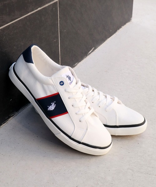 U.S. POLO ASSN.(ユーエスポロアッスン)の「【U.S. POLO ASSN./ユーエスポロアッスン】ワンポイント コートソールスニーカー(スニーカー・メンズ・ホワイト/ブラック・25.5cm/26.5cm/27.5cm/25.0cm/26.0cm/27.0cm/28.0cm)」の2枚目の写真