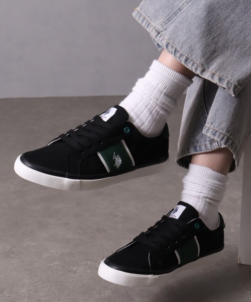 U.S. POLO ASSN.(ユーエスポロアッスン)の「【U.S. POLO ASSN./ユーエスポロアッスン】ワンポイント コートソールスニーカー(スニーカー・メンズ・ホワイト/ブラック・25.5cm/26.5cm/27.5cm/25.0cm/26.0cm/27.0cm/28.0cm)」の4枚目の写真