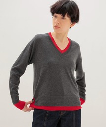 layered V neck pullover(レイヤードVネックプルオーバー)