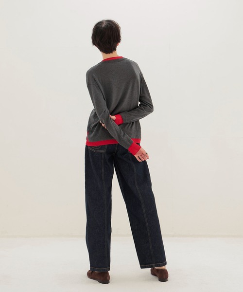 DRESSLAVE（ドレスレイブ）の「layered V neck pullover(レイヤードVネックプルオーバー)（ニット/セーター・レディース・チャコールグレー/イエロー/ベージュ/ライトグレー・38）」の12枚目の写真