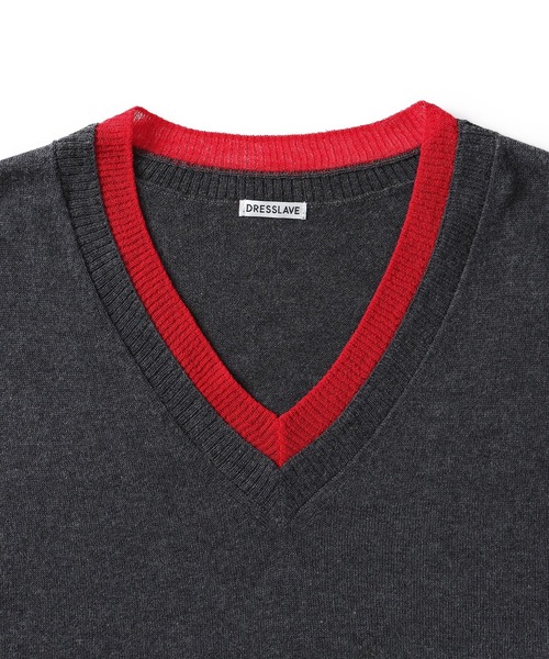 DRESSLAVE（ドレスレイブ）の「layered V neck pullover(レイヤードVネックプルオーバー)（ニット/セーター・レディース・チャコールグレー/イエロー/ベージュ/ライトグレー・38）」の13枚目の写真