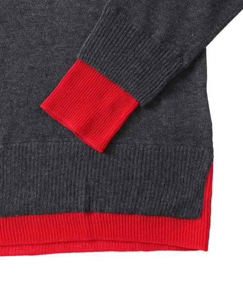 DRESSLAVE（ドレスレイブ）の「layered V neck pullover(レイヤードVネックプルオーバー)（ニット/セーター・レディース・チャコールグレー/イエロー/ベージュ/ライトグレー・38）」の14枚目の写真