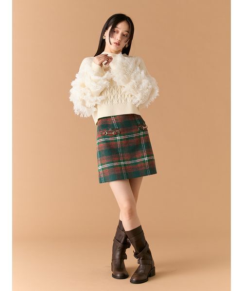 LILY BROWN（リリーブラウン）の「フロントビットデザインミニスカート（スカート・レディース・グリーン/ブラウン/ブラック・0/1）」の11枚目の写真