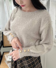 F i.n.t | エンブレム釦シャギーニットプルオーバー(ニット/セーター)