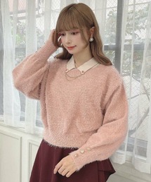 F i.n.t（フィント）の「エンブレム釦シャギーニットプルオーバー/fint フィント（ニット/セーター）」