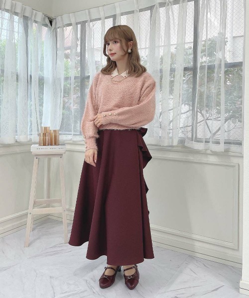 F i.n.t（フィント）の「エンブレム釦シャギーニットプルオーバー/fint フィント（ニット/セーター・レディース・ピンク/グレー/アイボリー・FREE）」の12枚目の写真