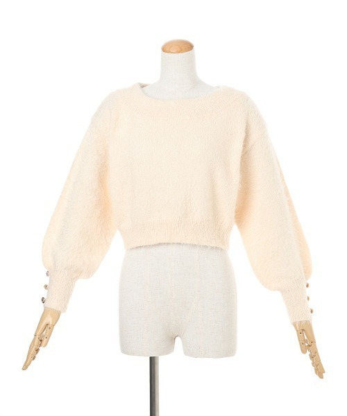 F i.n.t（フィント）の「エンブレム釦シャギーニットプルオーバー/fint フィント（ニット/セーター・レディース・ピンク/グレー/アイボリー・FREE）」の15枚目の写真