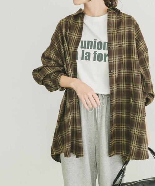 ITEMS URBANRESEARCH（アイテムズ アーバンリサーチ）の「起毛チェックルーズシャツ（シャツ/ブラウス・レディース・レッド/ブラウン/ネイビー・FREE）」の16枚目の写真