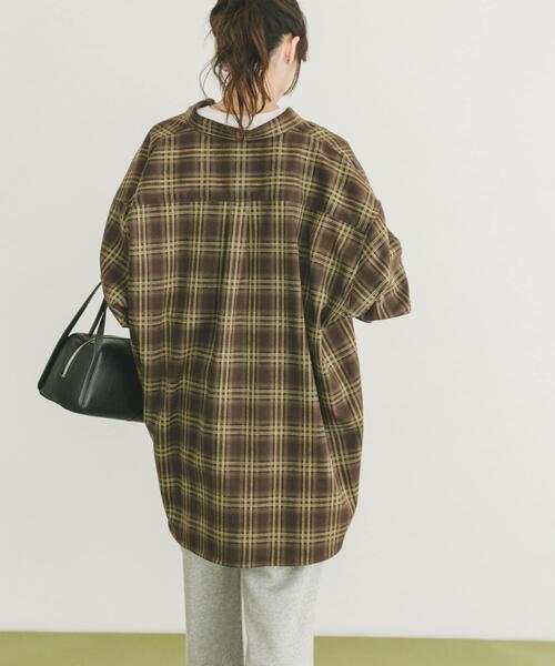 ITEMS URBANRESEARCH（アイテムズ アーバンリサーチ）の「起毛チェックルーズシャツ（シャツ/ブラウス・レディース・レッド/ブラウン/ネイビー・FREE）」の14枚目の写真