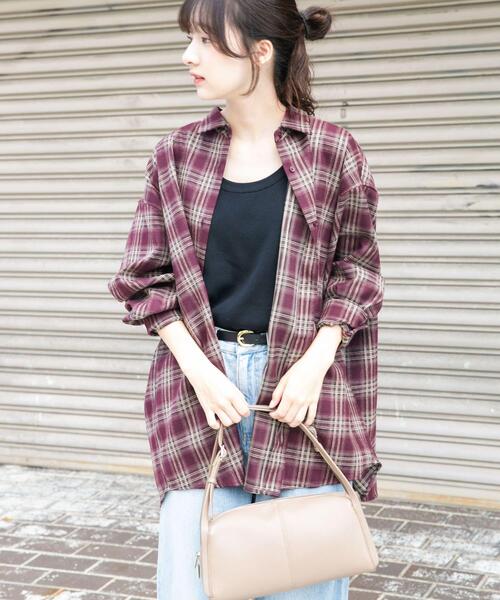 ITEMS URBANRESEARCH（アイテムズ アーバンリサーチ）の「起毛チェックルーズシャツ（シャツ/ブラウス・レディース・レッド/ブラウン/ネイビー・FREE）」の8枚目の写真