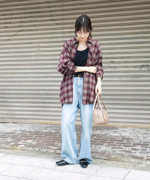 ITEMS URBANRESEARCH（アイテムズ アーバンリサーチ）の「起毛チェックルーズシャツ（シャツ/ブラウス・レディース・レッド/ブラウン/ネイビー・FREE）」の18枚目の写真