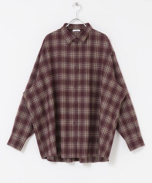 ITEMS URBANRESEARCH（アイテムズ アーバンリサーチ）の「起毛チェックルーズシャツ（シャツ/ブラウス・レディース・レッド/ブラウン/ネイビー・FREE）」の20枚目の写真