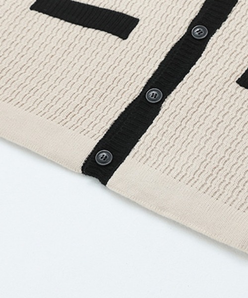 NOWLE（ノウル）の「【NOWLE】バイカラー パイピング ニット カーディガン（カーディガン/ボレロ・メンズ・オフホワイト・MEDIUM/LARGE/X-LARGE）」の12枚目の写真