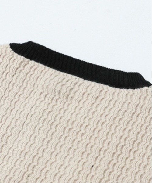 NOWLE（ノウル）の「【NOWLE】バイカラー パイピング ニット カーディガン（カーディガン/ボレロ・メンズ・オフホワイト・MEDIUM/LARGE/X-LARGE）」の19枚目の写真