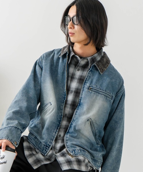 brknhome（ブロークンホーム）の「【BRKNHOME/ブロークンホーム】ダック 襟コーデュロイ ジャケット（ブルゾン・メンズ・キャメル/ブルー・LARGE/MEDIUM）」の2枚目の写真
