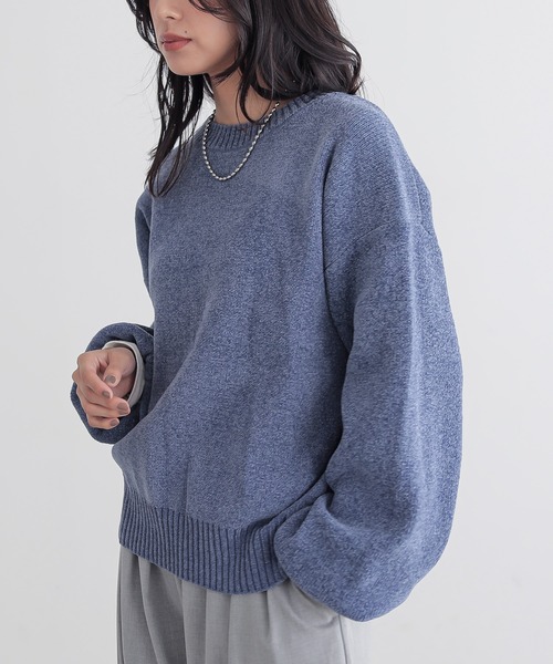 for/c(フォーシー)の「ベロア見えニットトップス【サスティナブル】(ニット/セーター・レディース・アイボリー/ブラック/ブルー・M/L)」の10枚目の写真