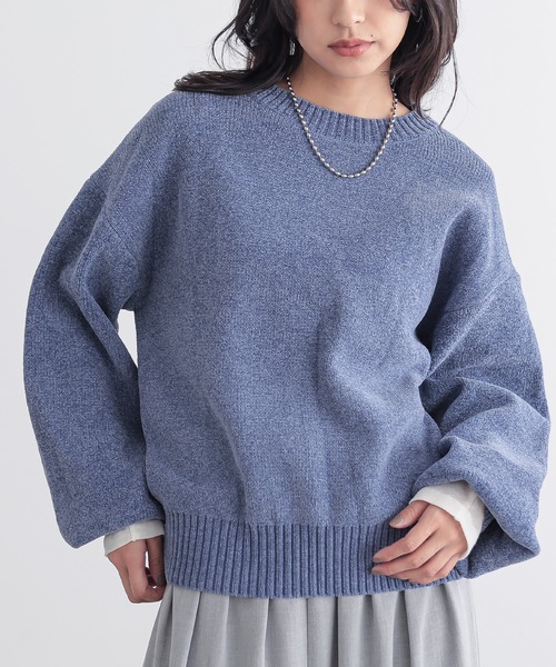 for/c(フォーシー)の「ベロア見えニットトップス【サスティナブル】(ニット/セーター・レディース・アイボリー/ブラック/ブルー・M/L)」の11枚目の写真