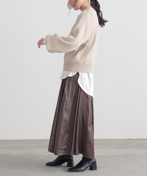 for/c(フォーシー)の「ベロア見えニットトップス【サスティナブル】(ニット/セーター・レディース・アイボリー/ブラック/ブルー・M/L)」の20枚目の写真