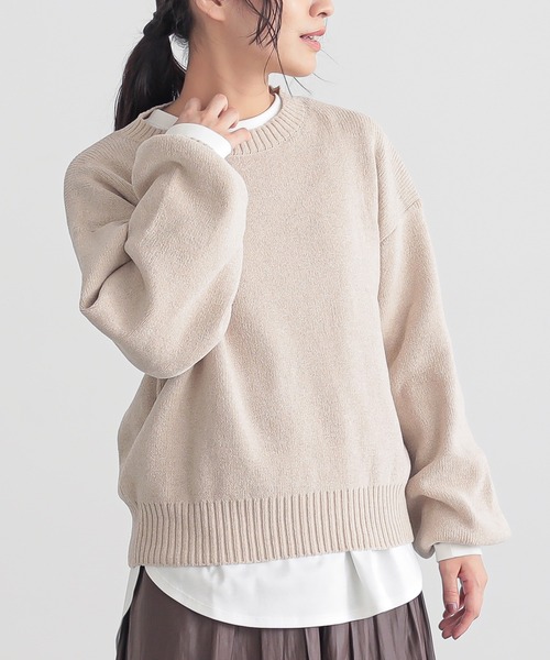 for/c(フォーシー)の「ベロア見えニットトップス【サスティナブル】(ニット/セーター・レディース・アイボリー/ブラック/ブルー・M/L)」の16枚目の写真