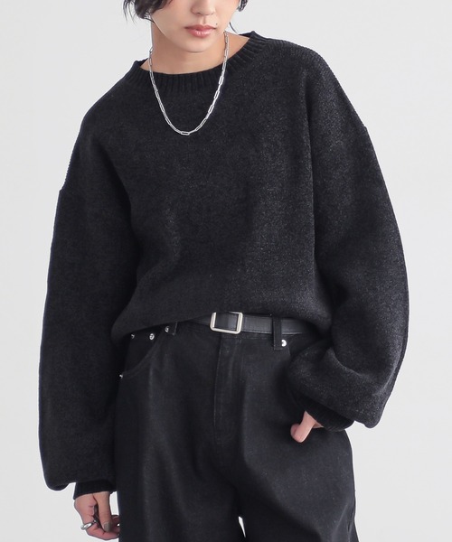 for/c(フォーシー)の「ベロア見えニットトップス【サスティナブル】(ニット/セーター・レディース・アイボリー/ブラック/ブルー・M/L)」の6枚目の写真