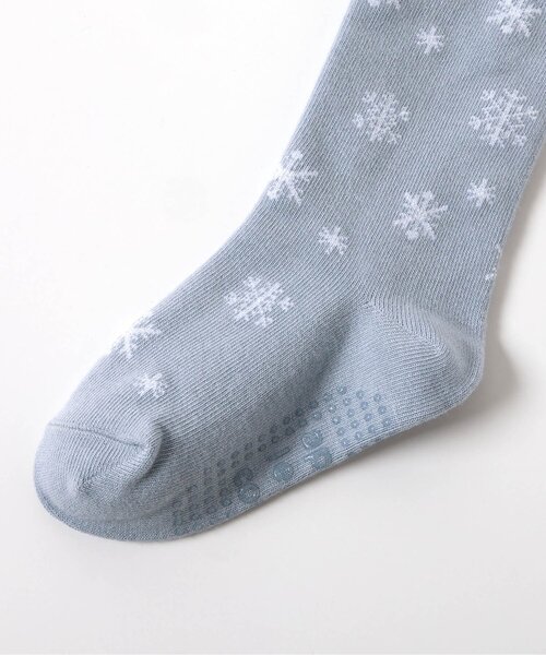 apres les cours（アプレレクール）の「【ジュニア対応】ハート・雪柄タイツ（タイツ/ストッキング・キッズ・アイボリー/サックスブルー・90/100/110/140/120）」の8枚目の写真