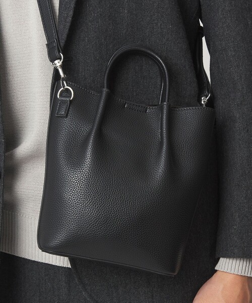 シボ レザーライク ミニ ショルダーバッグ トートバッグ（ショルダー