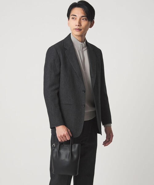 green label relaxing（グリーンレーベルリラクシング）の「シボ レザーライク ミニ ショルダーバッグ トートバッグ（ショルダーバッグ・メンズ・グレー系/コバルトブルー/ブラック/ベージュ・FREE）」の6枚目の写真