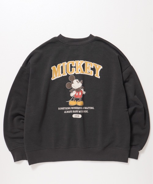 Disney(ディズニー)の「【DISNEY/ディズニー】ミッキーマウス裏起毛プリントクルーネックトレーナー(スウェット・レディース・クリーム/ダークグレー/ミント/マスタード・MEDIUM/LARGE)」の10枚目の写真