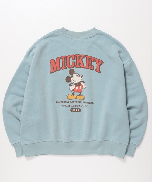 Disney(ディズニー)の「【DISNEY/ディズニー】ミッキーマウス裏起毛プリントクルーネックトレーナー(スウェット・レディース・クリーム/ダークグレー/ミント/マスタード・MEDIUM/LARGE)」の14枚目の写真
