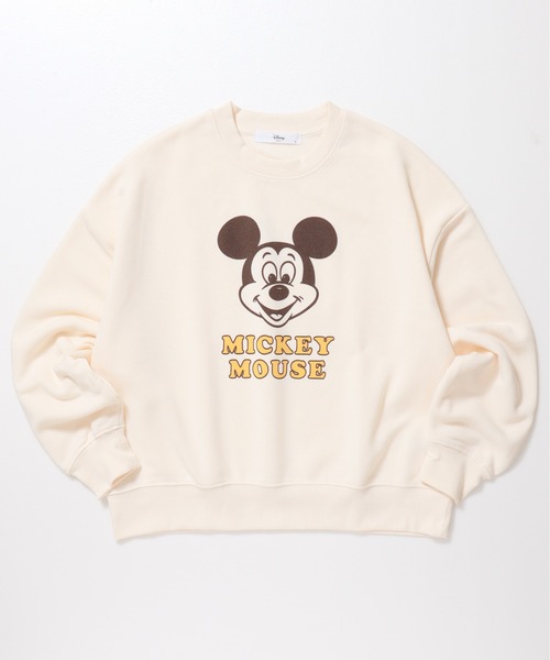 Disney(ディズニー)の「【DISNEY/ディズニー】ミッキーマウス裏起毛プリントクルーネックトレーナー(スウェット・レディース・クリーム/ダークグレー/ミント/マスタード・MEDIUM/LARGE)」の11枚目の写真