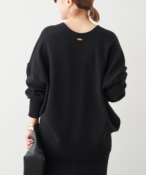 Deuxieme Classe（ドゥーズィエムクラス）の「*追加 OLBIA Vネック プルオーバー（ニット/セーター・レディース・ブラック/ベージュ・FREE）」の10枚目の写真