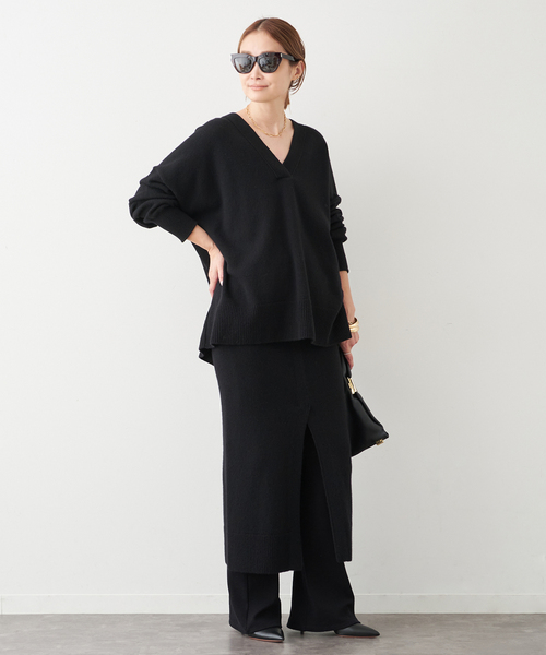 Deuxieme Classe（ドゥーズィエムクラス）の「*追加 OLBIA Vネック プルオーバー（ニット/セーター・レディース・ブラック/ベージュ・FREE）」の13枚目の写真