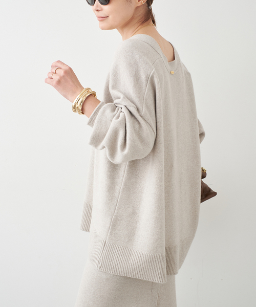 Deuxieme Classe（ドゥーズィエムクラス）の「*追加 OLBIA Vネック プルオーバー（ニット/セーター・レディース・ブラック/ベージュ・FREE）」の21枚目の写真