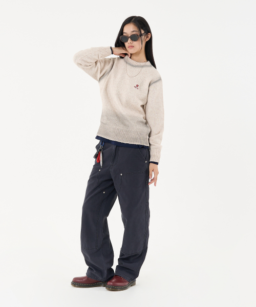 AECA（エイカ）の「GRADATION SPRAY WASHED KNIT-IVORY（ニット/セーター・メンズ・その他・LARGE/SMALL/MEDIUM）」の2枚目の写真