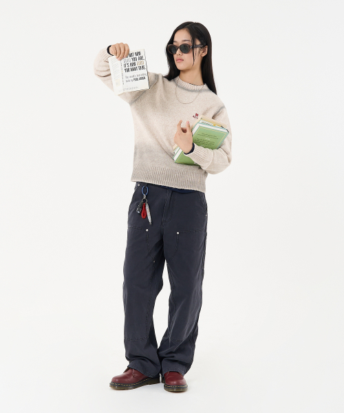 AECA（エイカ）の「GRADATION SPRAY WASHED KNIT-IVORY（ニット/セーター・メンズ・その他・LARGE/SMALL/MEDIUM）」の4枚目の写真