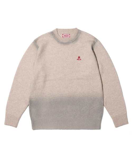 AECA（エイカ）の「GRADATION SPRAY WASHED KNIT-IVORY（ニット/セーター・メンズ・その他・LARGE/SMALL/MEDIUM）」の6枚目の写真