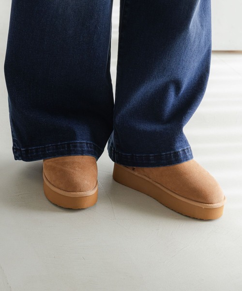 Elura（エルーラ）の「ムートンライク厚底ブーツ/588001（ブーツ・レディース・ブラック/ブラウン系その他2・MEDIUM/LARGE）」の3枚目の写真