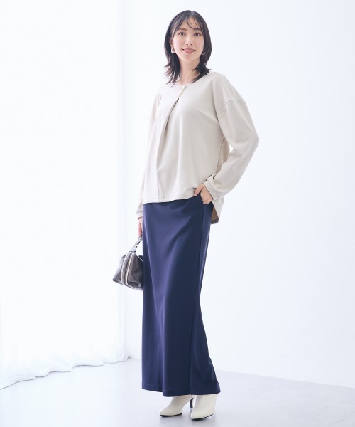 slattgir(スラットジール)の「高身長 マシュマロ裏起毛パール付タックデザインプルオーバー(トールサイズ)(Tシャツ/カットソー・レディース・チャコール/ブラック/ベージュ・TLL/TL/TM)」の18枚目の写真