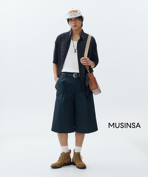 MUSINSA STANDARD（ムシンサスタンダード）の「ヘビーウェイト CP ワンタック ロングバミューダパンツ [ネイビー]（その他パンツ・メンズ・その他・28/29/32/30/31/33/26/27/40/38/42/36/34）」の7枚目の写真