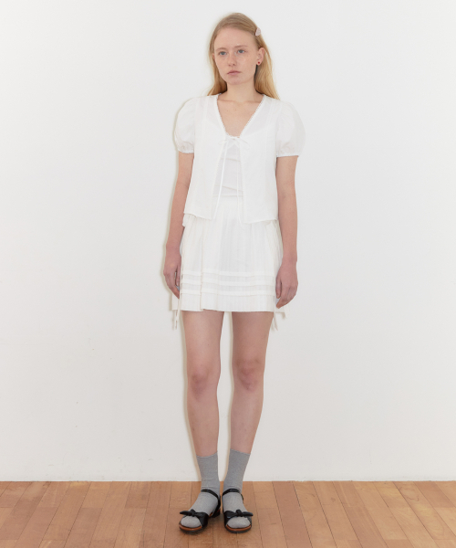 Ribbon Mini Skirt (Cream)