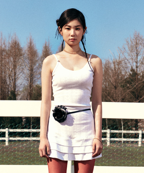 YOUHEE(ユヒ)の「EYELET FRILL DRESS WHITE(ワンピース・レディース・その他・FREE)」の1枚目の写真