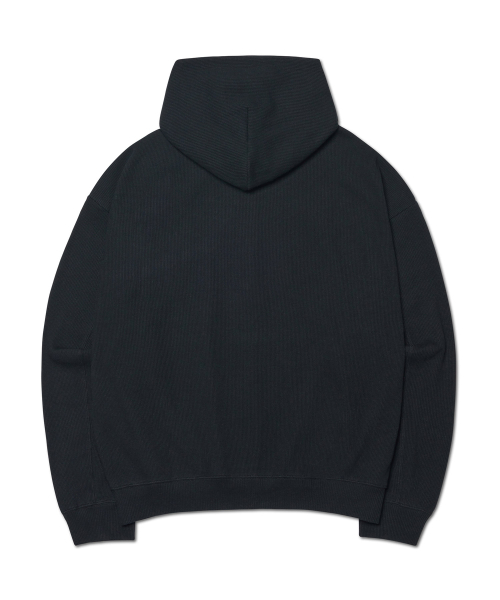 NOMANUAL(NOMANUAL)の「NM WAFFLE HOODED ZIP-UP - BLACK(パーカー・レディース・その他・LARGE/X-LARGE/SMALL/MEDIUM)」の2枚目の写真