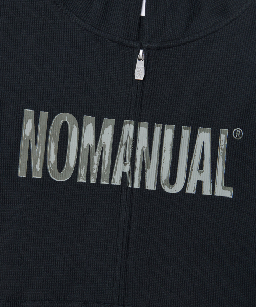 NOMANUAL(NOMANUAL)の「NM WAFFLE HOODED ZIP-UP - BLACK(パーカー・レディース・その他・LARGE/X-LARGE/SMALL/MEDIUM)」の5枚目の写真