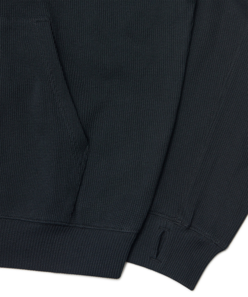 NOMANUAL(NOMANUAL)の「NM WAFFLE HOODED ZIP-UP - BLACK(パーカー・レディース・その他・LARGE/X-LARGE/SMALL/MEDIUM)」の6枚目の写真